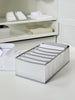 Ocean Home Textile Drawer Organizer, 7 Grids, Grey