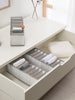 Ocean Home Textile Drawer Organizer, 10 Grids, Pack Of 3, Grey