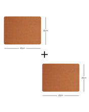 Ocean Home Textile Leather Placemat, Pack Of 2, Camel