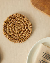 Ocean Home Textile Paper Rope Coaster, Pack Of 4, Beige