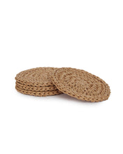 Ocean Home Textile Paper Rope Coaster, Pack Of 4, Beige