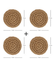 Ocean Home Textile Paper Rope Coaster, Pack Of 4, Beige