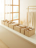 Ocean Home Textile Drawer Organizer, Set Of 6, Herringbone Pattern, Beige