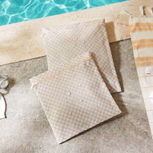Ocean Home Textile Waterproof PVC Lined Grey Checkered Wet & Dry Bag Set, Set of 5