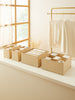 Ocean Home Textile Drawer Organizer, Set Of 4, Herringbone Pattern, Beige