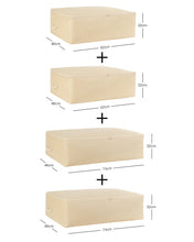 Ocean Home Textile Underbed Storage Bag, Set Of 4, Herringbone Pattern, Beige