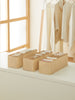 Ocean Home Textile Drawer Organizer, 10 Grids, Pack Of 3, Herringbone Pattern, Beige