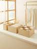 Ocean Home Textile Drawer Organizer, Set Of 3, Herringbone Pattern, Beige