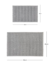 Ocean Home Textile For Indoor Mat Washable, Cotton, Set Of 2, Grey