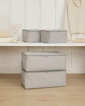 Ocean Home Textile Storage Bag, Set Of 4, Herringbone Pattern, Grey