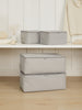 Ocean Home Textile Storage Bag, Set Of 4, Herringbone Pattern, Grey