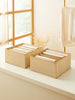 Ocean Home Textile Drawer Organizer, Pack Of 2, Herringbone Pattern, Beige