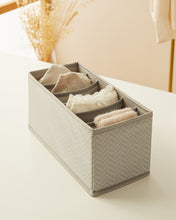 Ocean Home Textile Drawer Organizer, Pack Of 3, Herringbone Pattern, Grey