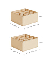 Ocean Home Textile Drawer Organizer, Pack Of 2, Herringbone Pattern, Beige