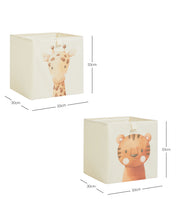 Ocean Home Textile Nursery Storage Box, Pack Of 2, Cute Animals Pattern