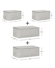 Ocean Home Textile Storage Bag, Set Of 4, Herringbone Pattern, Grey