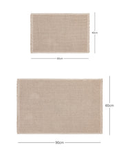 Ocean Home Textile For Indoor Mat Washable, Cotton, Set Of 2, Beige