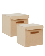 Ocean Home Textile Jute Storage Box With Lid, Pack Of 2