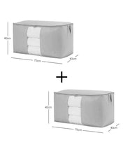 Ocean Home Textile Storage Bag With Clear Window, Pack Of 2, X Large, Quilted Pattern, Grey