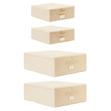 Ocean Home Textile Storage Box, Set Of 4, Herringbone Pattern, Beige