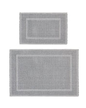 Ocean Home Textile For Indoor Mat Washable, Cotton, Set Of 2, Grey