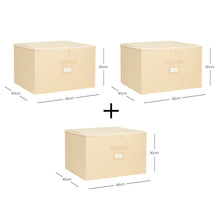 Ocean Home Textile Storage Box, Set Of 3, Herringbone Pattern, Beige