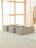 Ocean Home Textile Drawer Organizer, 8 Grids, Pack Of 3, Herringbone Pattern, Grey