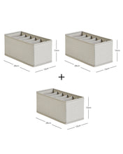 Ocean Home Textile Drawer Organizer, Pack Of 3, Herringbone Pattern, Grey