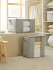 Ocean Home Textile Storage Bag With Clear Window, Set Of 2, Herringbone Pattern, Grey