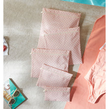 Ocean Home Textile Waterproof PVC Lined Pink Checkered Wet & Dry Bag Set, Set of 5