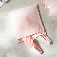 Ocean Home Textile Waterproof PVC Lined Pink Checkered Wet & Dry Bag Set, Set of 5