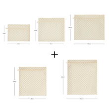 Ocean Home Textile Waterproof PVC Lined Beige Checkered Wet & Dry Bag Set, Set of 5