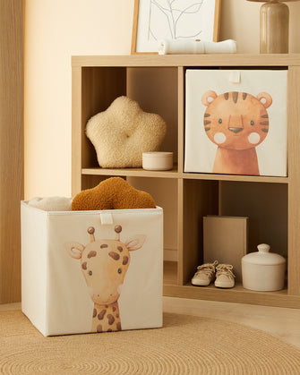 Ocean Home Textile Nursery Storage Box, Pack Of 2, Cute Animals Pattern