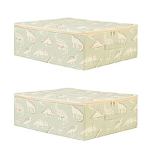 Ocean Home Textile Kids' Room Storage Box, Dinosaur Pattern, Set Of 2