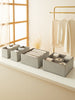 Ocean Home Textile Drawer Organizer, Set Of 4, Herringbone Pattern, Grey