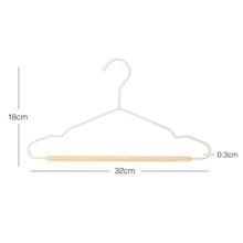 Ocean Home Textile Rubber Coated Metal Hangers With Maple Wood Bar, Pack Of 9, Matte Mint