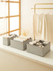 Ocean Home Textile Drawer Organizer, Set Of 3, Herringbone Pattern, Grey
