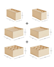 Ocean Home Textile Drawer Organizer, Set Of 6, Herringbone Pattern, Beige