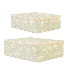 Ocean Home Textile Kids' Room Storage Box, Dinosaur Pattern, Set Of 2