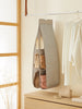 Ocean Home Textile Hanging Handbag Organizer With 6 Pockets, Herringbone Pattern, Grey