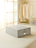 Ocean Home Textile Storage Box, Medium, Herringbone Pattern, Grey
