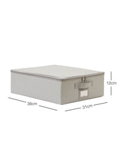 Ocean Home Textile Storage Box, Small, Herringbone Pattern, Grey