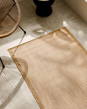 Ocean Home Textile Indoor Outdoor Rug, Washable, Herringbone Pattern, Beige