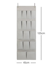 Ocean Home Textile Over Door Hanging Organizer With 16 Pockets, Grey