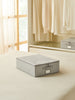 Ocean Home Textile Storage Box, Small, Herringbone Pattern, Grey
