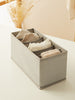 Ocean Home Textile Drawer Organizer, 6 Grids, Herringbone Pattern, Grey