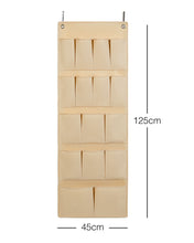 Ocean Home Textile Over Door Hanging Organizer With 16 Pockets, Beige