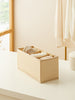 Ocean Home Textile Drawer Organizer, 6 Grids, Herringbone Pattern, Beige