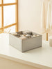 Ocean Home Textile Drawer Organizer, 9 Grids, Herringbone Pattern, Grey