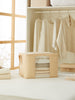 Ocean Home Textile Storage Bag With Clear Window, Medium, Herringbone Pattern, Beige
